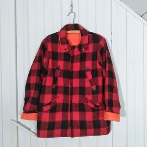 𝅺vintage buffalo plaid lumberjack hunter reversible jacket